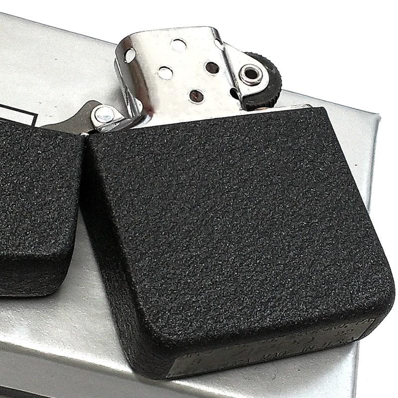 ZIPPO ライター レプリカ ブラッククラックル ジッポ 復刻 黒 丸角 メンズ