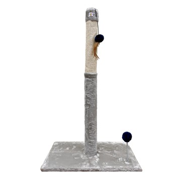 日本JPA 二合一功能式貓塔 L 貓抓板逗貓棒 31x49x83公分  1個  灰色