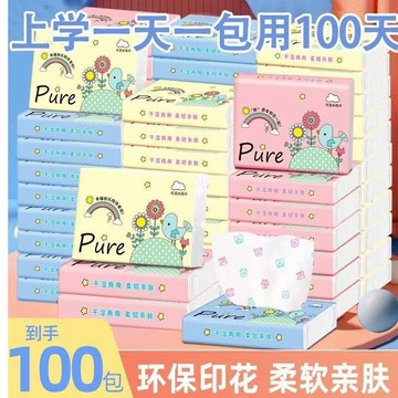 臺灣/現✨紙巾 面紙 衛生紙可愛紙巾卡通印花抽紙便攜式衛生紙手帕學生衛生紙小包學生裝紙抽