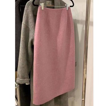 毛呢半身裙女秋冬2025新款小個子a字高腰直筒開叉包臀一步長裙子