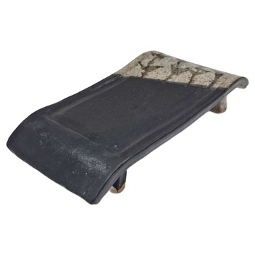手造弓形長皿  21.5 x 10.5 x 3.5cm  黑色  1個