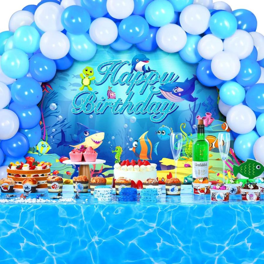 62 Pieces Ocean Theme Birthday Party Decorations Set Under The Sea Animals