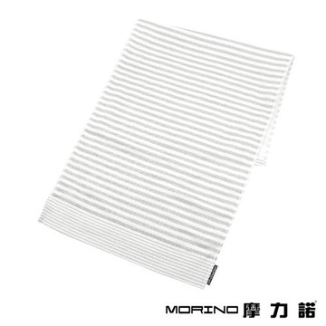 【MORINO】有機棉竹炭條紋紗布毛巾