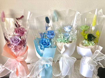 見面小花束/綠藍紫清涼組合-畢業花束/教師節/母親節/玫瑰/情人節