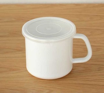 野田琺瑯丸形手持琺瑯收納盒1L 附蓋把手 S_琺瑯收納 琺瑯盒 收納盒 保鮮盒 儲物盒 收納保鮮 廚餘盒