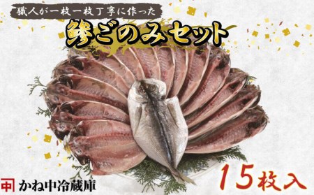 干物 魚 あじ ひもの 鯵ごのみ 15枚 中サイズ セット 沼津 送料無料