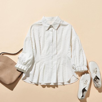 簡約時尚 純棉8分袖襯衫 輕薄透氣 精緻剪裁 春夏必備 250301-1