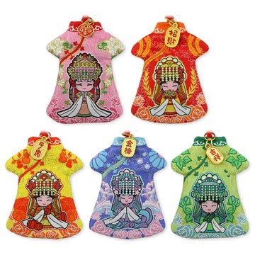 白沙屯媽祖五福旗袍小神衣吊飾 (5入/組) 白沙屯天上聖母旗袍小神衣吊飾