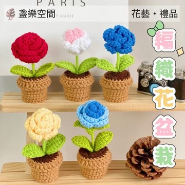 編織盆栽 毛線花朵 畢業禮物 編織花 首作盆栽  母親節禮物 畢業禮物 畢業花束 母親節 編織花盆栽 生日禮物 花束