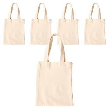 素色直式環保購物袋 5個  25 x 30cm  米色