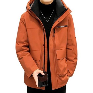 【米蘭精品】現貨+預購 頂級真羽絨外套90%鴨絨羽絨衣秋冬外套上衣大碼休閒男裝-連帽石墨烯中長款3色74mt61