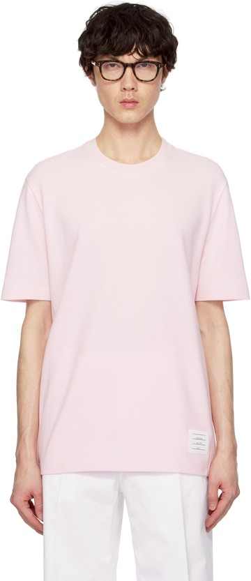Thom Browne 粉色 Classic Pique 4-Bar T 恤