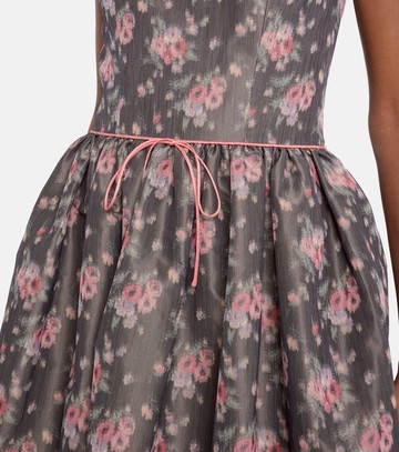 Markarian Apple floral taffeta corset midi dress