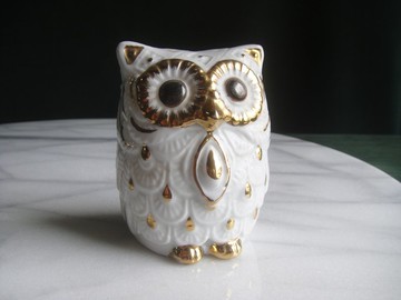 【老時光 OLD-TIME】早期二歐洲陶瓷貓頭鷹擺飾