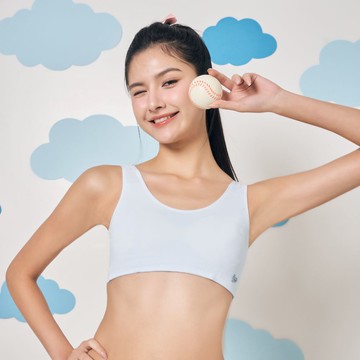 [Audrey Junior]透氣Air愛運動第一階學生型寬版背心式胸衣-清新藍