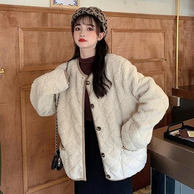 フリースジャケット レディース ノーカラー ジャケット モコモコ キルティングジャケット 厚手 冬ジャケット 暖かい ノーカラージャケット 通勤 通販 Lineポイント最大get Lineショッピング