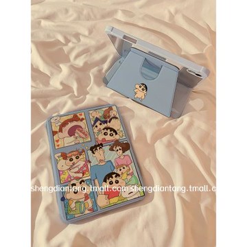 卡通動漫小新插畫360度旋轉iPad10保護套2022新款適用蘋果iPad10.2寸mini6平板Air4/5保護殼pro女軟9.7帶筆槽