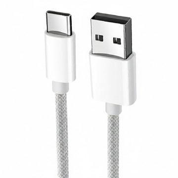 編織 快速充電傳輸線 USB to Type-C - 1.5m 40W/3A  灰白色  1條