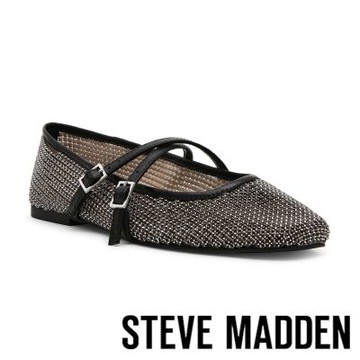 STEVE MADDEN-奢華閃鑽雙扣細帶瑪莉珍鞋 WATCHLIST-黑色
