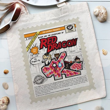 Tee-Saurus Happy Totes - Singapore Red Dragon Playground Cotton Tote