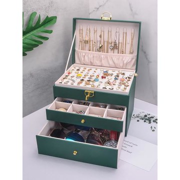 大容量歐式公主高級精致手表眼鏡飾品戒指項鏈耳釘耳環首飾收納盒