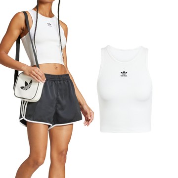 Adidas ESS RIB Tank 女款 白色 運動 休閒 慢跑 三葉草 亞規 修身 圓領 棉質 背心 JC9007