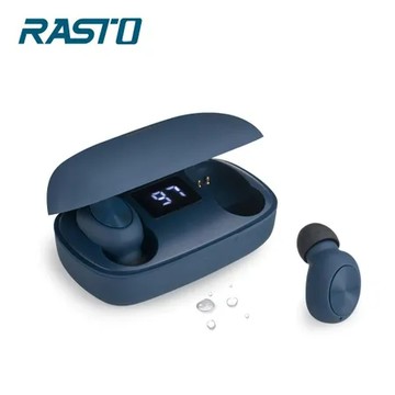 RS18 真無線電量顯示藍牙5.0耳機-藍【RASTO】 TAAZE讀冊生活