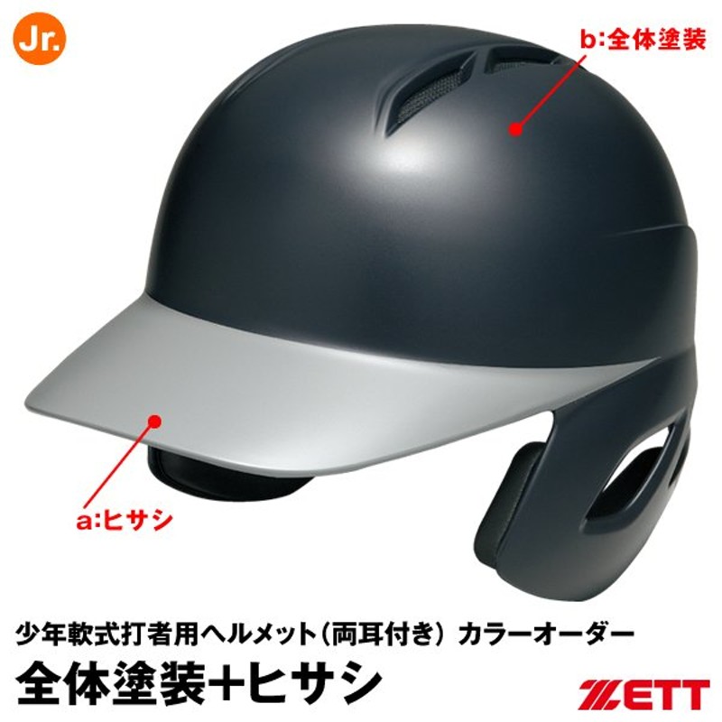 受注生産＞ゼット（ZETT） BHL770 BHLP21 少年軟式打者用ヘルメット（両耳付き）＋全体塗装＋ヒサシ カラーオーダー 通販  LINEポイント最大0.5%GET | LINEショッピング