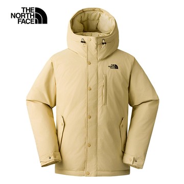 The North Face北面男款卡其色DWR防潑水保暖連帽羽絨外套｜88R4AWA 550蓬鬆度