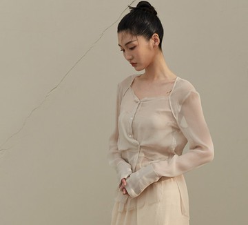 【桑蠶絲】新中式復古 霧感真絲襯衣