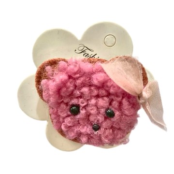 SY 童 造型壓夾  熊熊粉  不適用