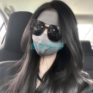 ✅店家嚴選 ⑦天鑒賞✅夏天深灰色臉基尼防曬口罩全臉冰絲防紫外線透氣護臉遮陽騎行面罩