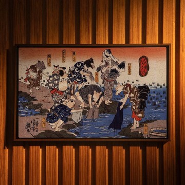 歌川國芳-そめいろづくし【壁虎拼圖】