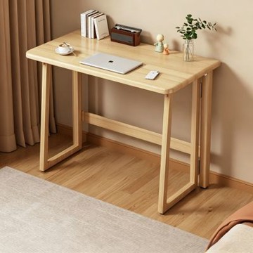 【匠俱】小戶型折疊桌100x49x75cm 免安裝 臥室床邊桌 家用餐桌 寫字書桌 簡易辦公電腦桌