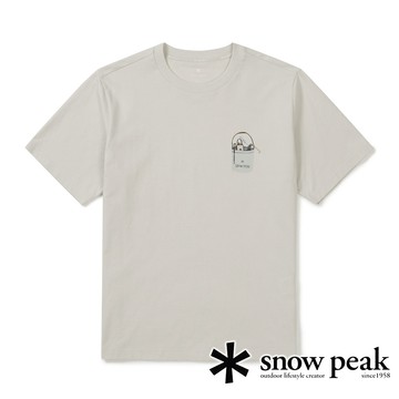 【Snow Peak韓系】中性植物圖案短袖棉T恤『淺米』MUF-TS60 戶外 露營 登山 健行 休閒 時尚 出國 旅遊 短袖 上衣 T恤