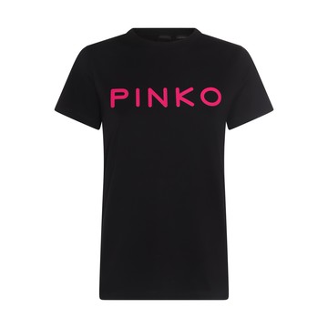 Pinko - Black And Pink Cotton T-shirt