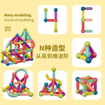 媽媽買 磁力棒 益智 幼兒 拼裝 啟蒙 教具 磁性 磁鐵 百變磁力棒 (袋裝)