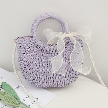 [米蘭精品] 現貨+預購 女草編包手提包渡假單肩側背包大容量藤編織包包-糖果色小包3色74ly48