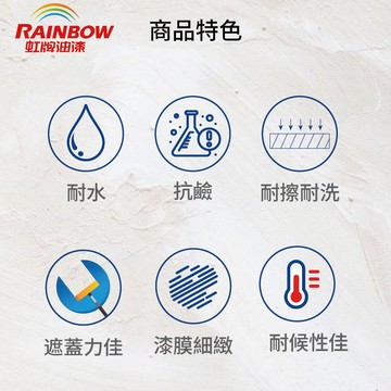 〔虹牌〕406壓克力有光水泥漆白色