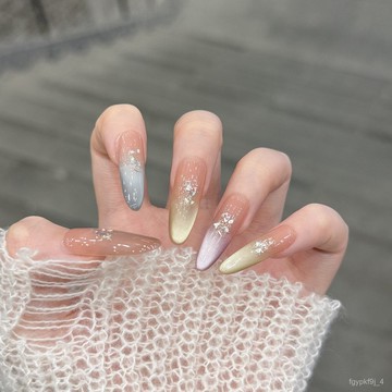 👑可可指藝👑現貨 隔日達【糖果馬卡龍】 爆閃七彩美甲片 貓眼美甲貼片 手工穿戴甲 長水滴穿戴甲 顯白美甲片 長橢圓穿戴甲