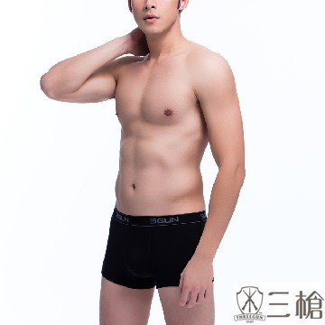 三槍牌 6件組 時尚經典純棉型男彈力棉平口褲(隨機取色)