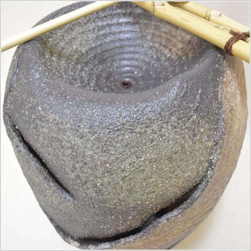 信楽焼　電動つくばい　響 信楽焼 陶器 手水鉢 和風 循環式電動つくばい 湧き水つくばい 響 dt