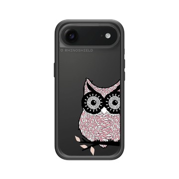 iPhone Air Mod NX -邊框背蓋組合 (相機按鈕) 黑 - 花生騷 WasangShow - 貓頭鷹(紅)