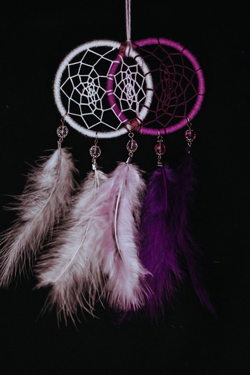 純手工捕夢網 Handmade Dreamcatcher－【混色(白紫粉紫)】