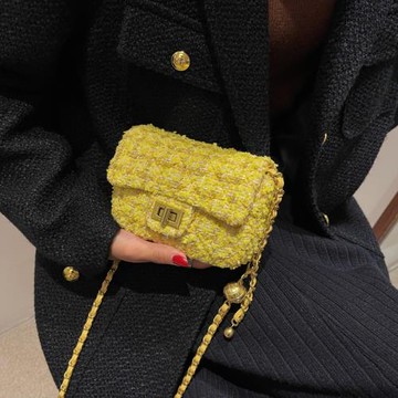 網紅小包包女包2025新款潮時尚洋氣呢子鏈條斜挎包百搭ins小方包