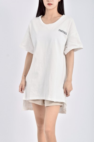 (F) h connect質感棉質純棉寬鬆白色短袖上衣