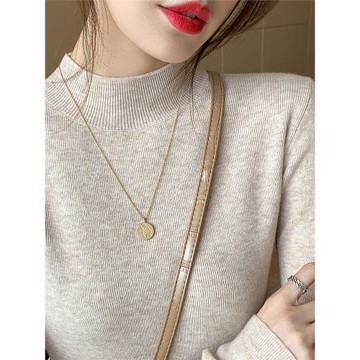 針織衫女半高領打底衫內搭秋冬洋氣毛衣2025年新款高級感中領上衣