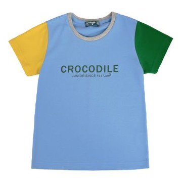Crocodile Junior 小鱷魚童裝-鱷魚拼色單T-淺藍色 ( 701433-51 小童款)