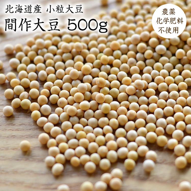 北海道産 間作大豆 小粒大豆 500g 令和4年産 農薬化学肥料不使用 納豆作りに 豆ごはん 豆腐 国産