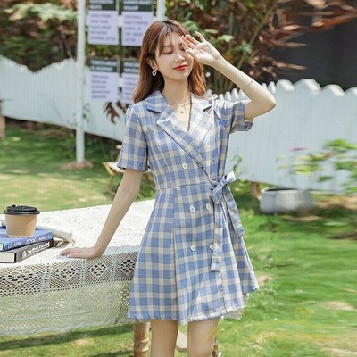 ワンピース レディース 夏 半袖ワンピース 膝丈 ミニ丈ワンピース ミニ ギンガムチェック チェック柄 シャツワンピース ミニ丈 Aライン オシャレ 通販 Lineポイント最大get Lineショッピング